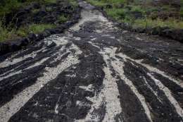 Lava pavement in the nature