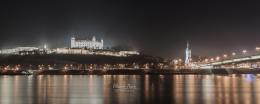 Bratislava castle and St. Martin Cathedral on Danube