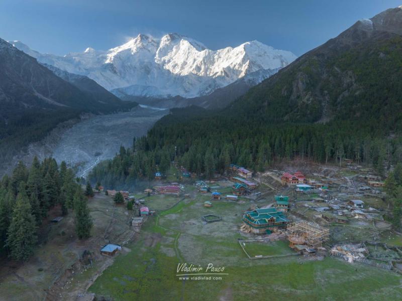 Fairy Meadows, Raikot glacier tongue and Nanga Parbat behind, Pakistan