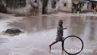 Kid rolling the wheel, Zanzibar / Unguja