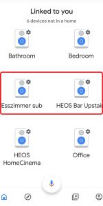 Screenshot from Google Home and Heos devices